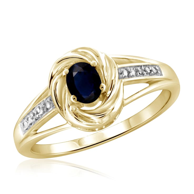 Black Sapphire 14K Gold Over Sterling Silver Ring 0.25ctw