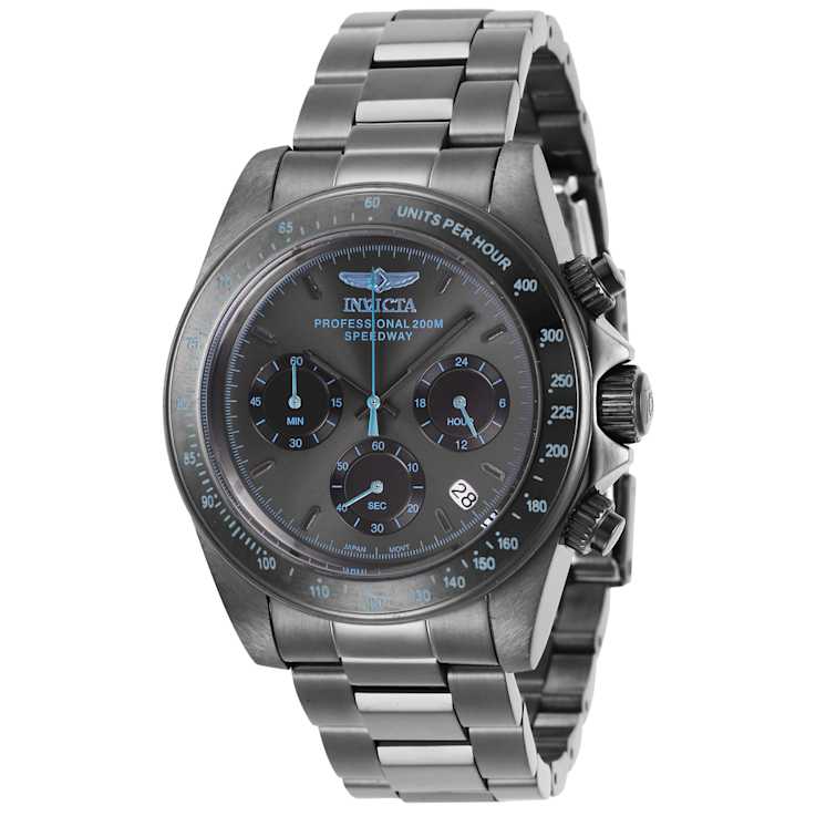 Invicta Speedway 39.5mm Gunmetal Dial Stainless Steel Band Quartz Watch