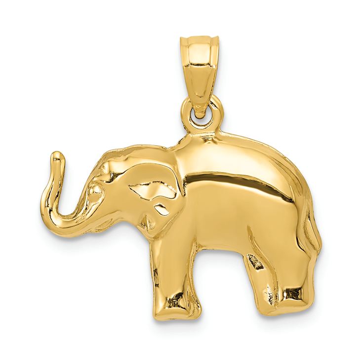 14k Yellow Gold Elephant Pendant