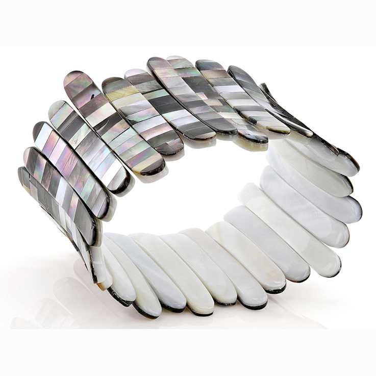 Black Mother-of-Pearl Stretch Bracelet