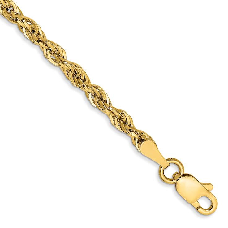 14k Yellow Gold 2.8mm Rope Link 16 Inch Chain