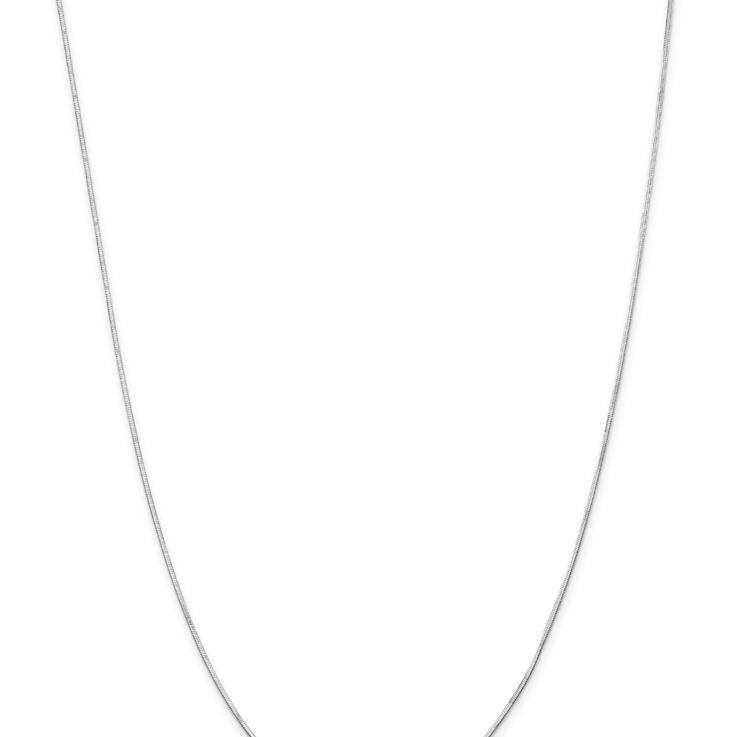 Rhodium Over 14k White Gold 0.9mm Solid Octagonal Snake 20 Inch Chain