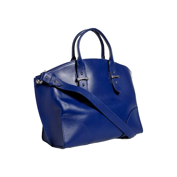 Alexander McQueen Small Leather Legend Tote Bag with Bonus Pouch in Blue