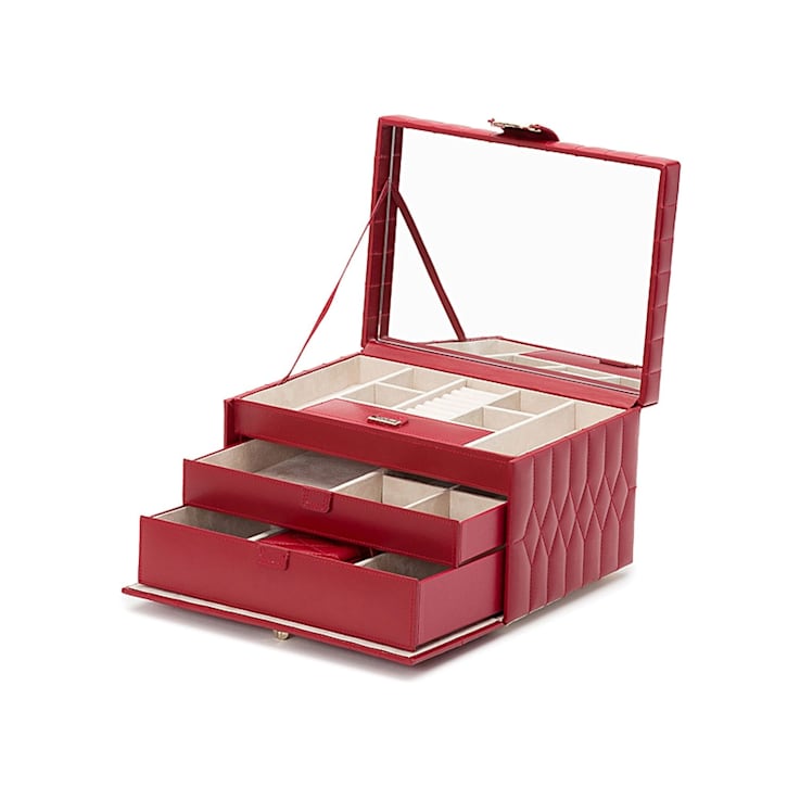 Caroline Medium Jewelry Box Red By Wolf