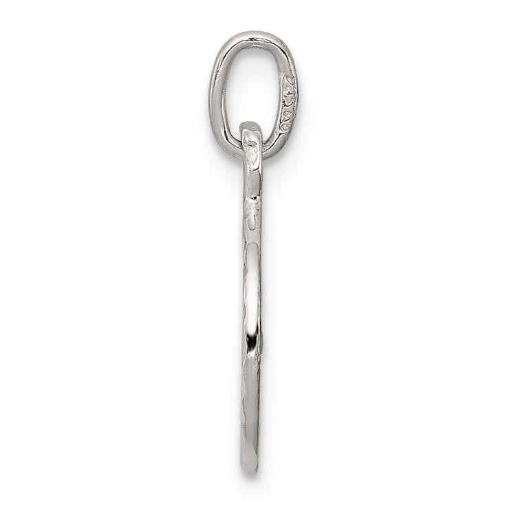 Sterling Silver Diamond-cut Peace Sign Symbol Charm