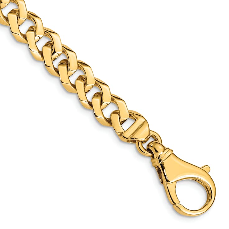 10k Yellow Gold 8mm Hand-polished Fancy Curb Link Bracelet
