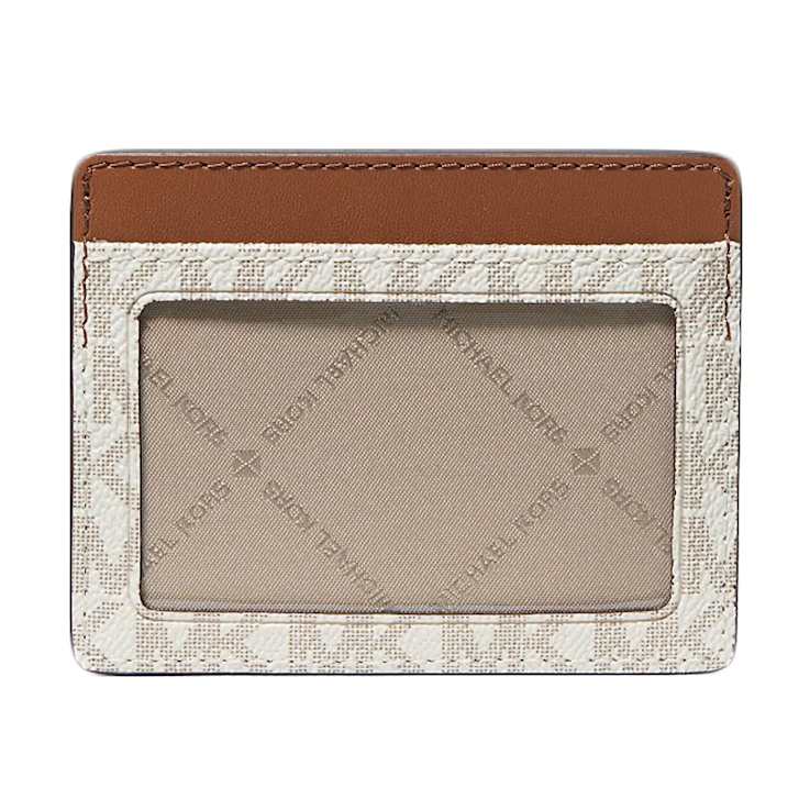 Michael Kors Jet Set Travel Large MK Logo Card Case Holder in Vanilla