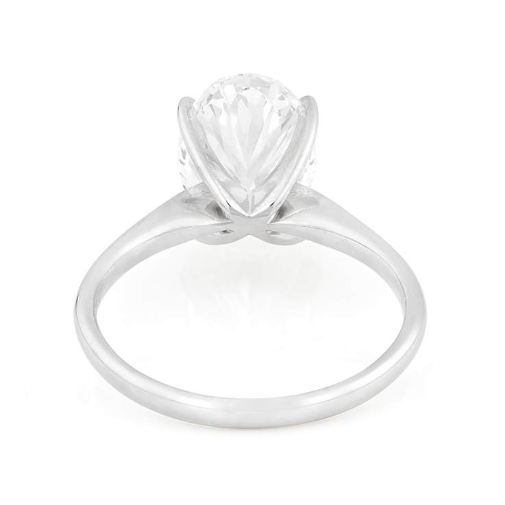 Lab-Grown Diamond Oval Solitaire Ring In 14K White Gold 3.00ct