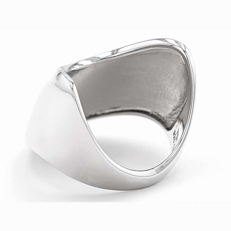 Polished V-Shaped Band Ring In Sterling Silver