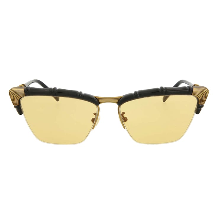 Gucci Black and Gold Tone Frame / Yellow Light Brown Lens Sunglasses
