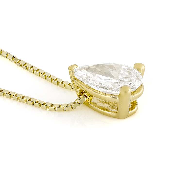Pear Shape Lab-Grown Diamond Slide Pendant In 14K Gold Over Sterling
Silver 0.50ctw