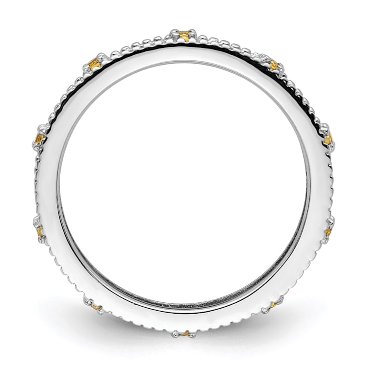 Sterling Silver Stackable Expressions Citrine Ring 0.15ctw