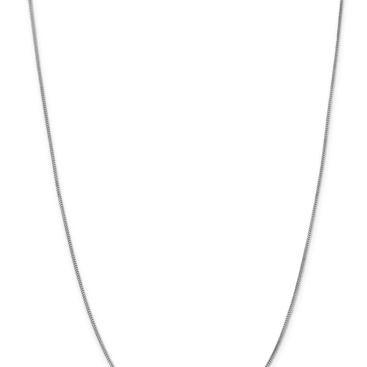 Rhodium Over 14k White Gold 0.9mm Solid Franco Chain