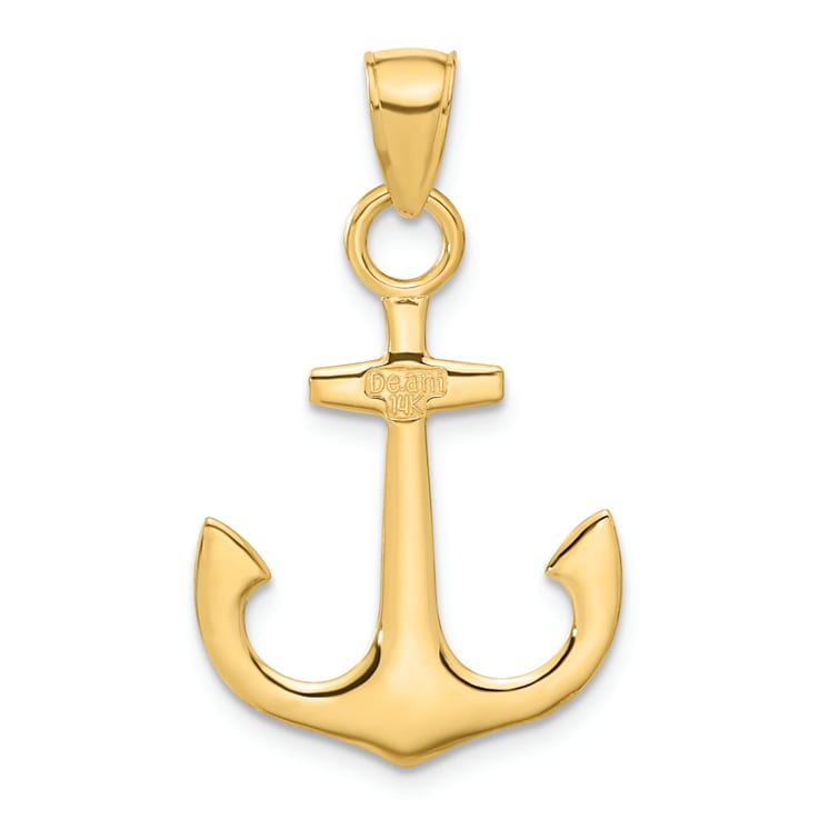 14k Yellow Gold Anchor Pendant