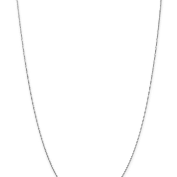Rhodium Over 14k White Gold 0.9mm Solid Round Snake 24 Inch Chain