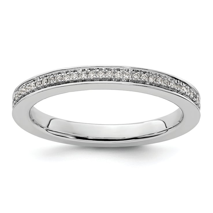 14K White Gold Stackable Expressions Diamond Ring 0.096ctw