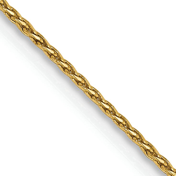 14k Yellow Gold 0.8mm Solid Diamond-cut Parisian Wheat 22 Inch Chain