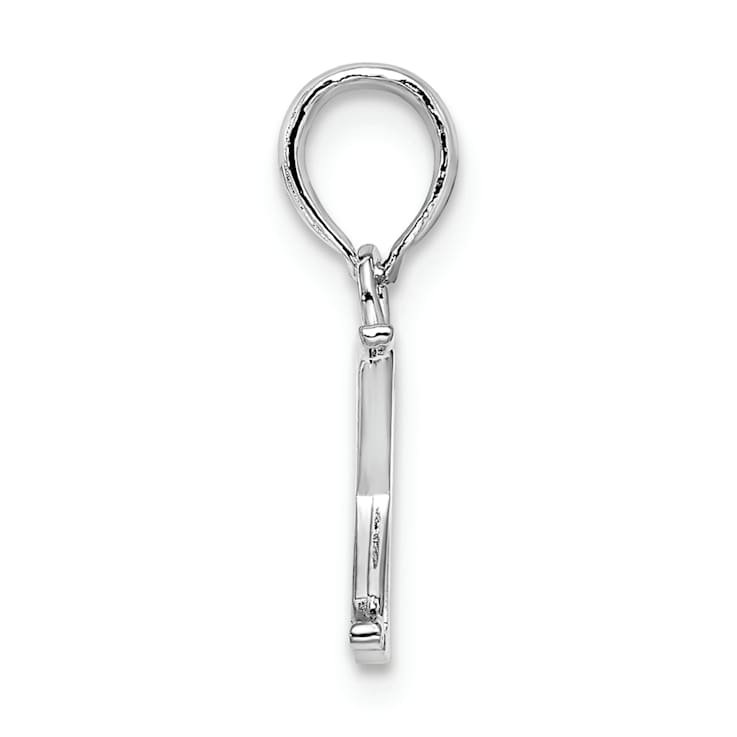 Sterling Silver Polished Block Initial -X- Pendant