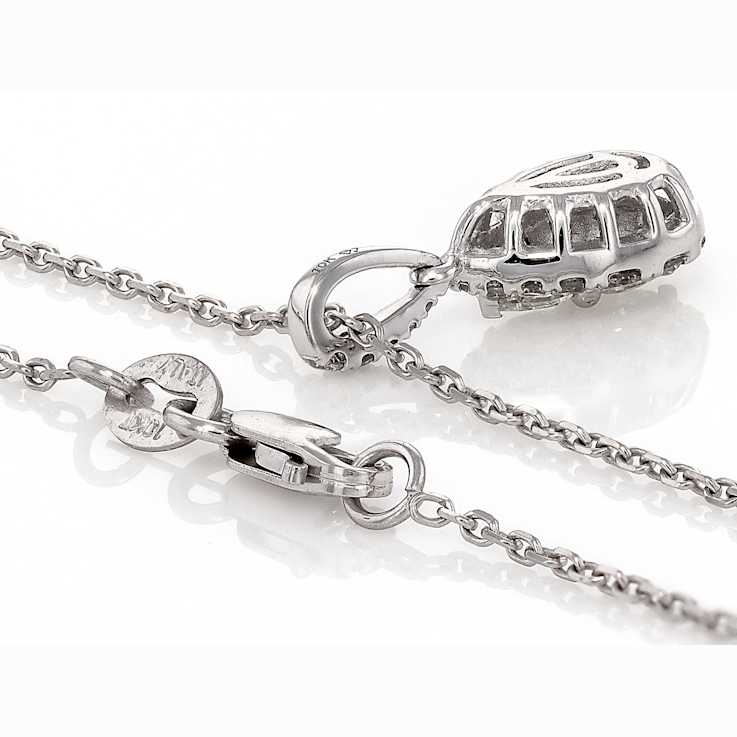 Diamond Teardrop Dangle Pendant In 10K White Gold 0.25ctw
