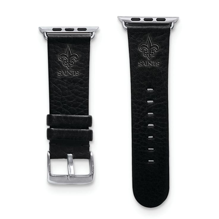 Gametime New Orleans Saints Leather Band fits Apple Watch (42/44mm S/M
Black). Watch not included.