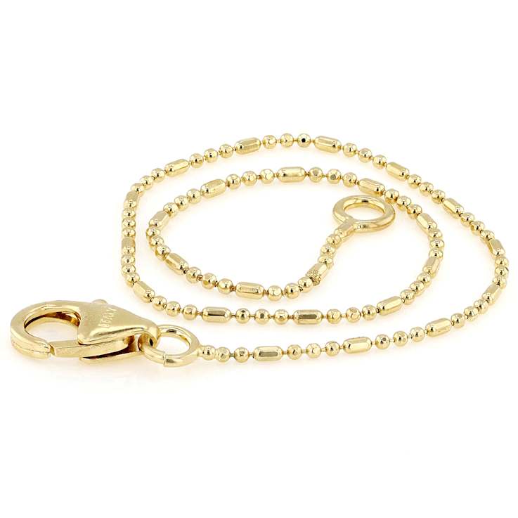 Delicate Gold Bead Bracelet In 18K Gold Over Bronze
