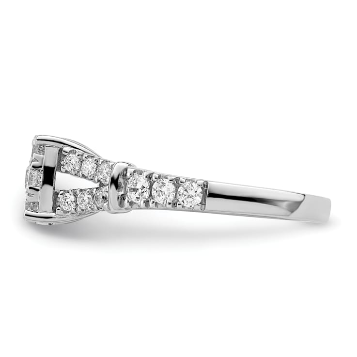 Rhodium Over 14K White Gold Lab Grown Diamond VS/SI GH, Cluster Ring 0.988ctw