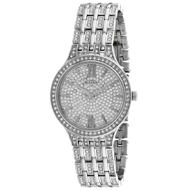 Bulova Women's Phantom White Dial, Stainless Steel Watch