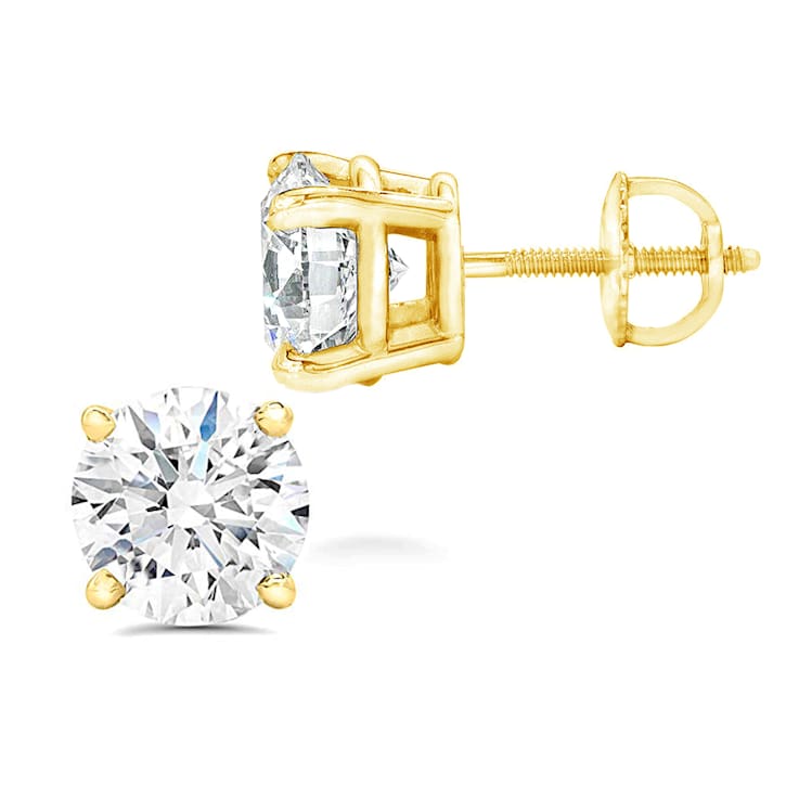 Lab Grown White Diamond 14K Yellow Gold Stud Earrings VS1 Clarity E
Color, IGI Certified 2ctw