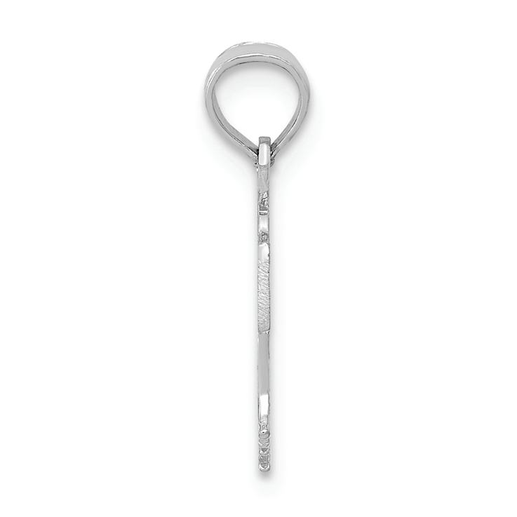 Rhodium Over 14k White Gold Textured Basketball in Net Pendant