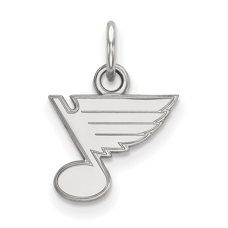 Rhodium Over Sterling Silver NHL LogoArt St. Louis Blues Extra Small Pendant