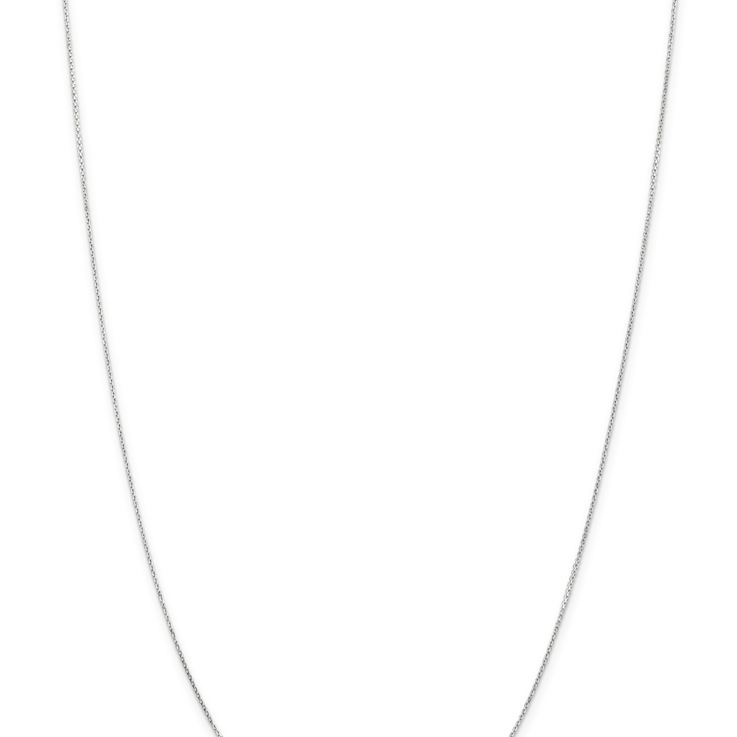 Rhodium Over 14k White Gold 0.8mm Solid Diamond-Cut Round Open Link
Cable 20 Inch Chain