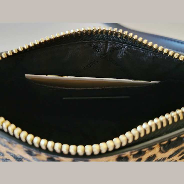 Michael Kors Carmela Small Leather Pouchette Chain Crossbody Handbag in
Black Multi