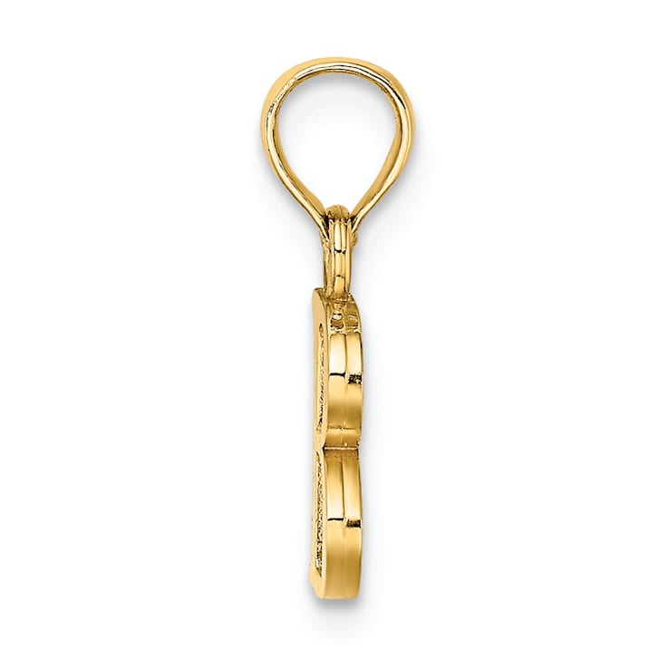 14k Yellow Gold Polished Block Letter B Initial Pendant