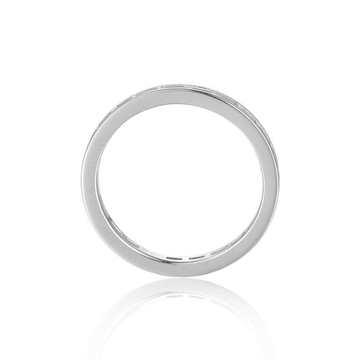 Baguette White Topaz Sterling Silver Eternity Band Ring, 0.40ctw