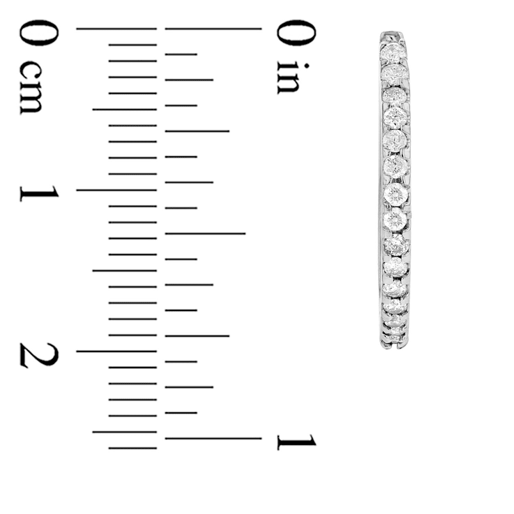 0.50ctw Diamond Hoop Earrings in 14k White Gold