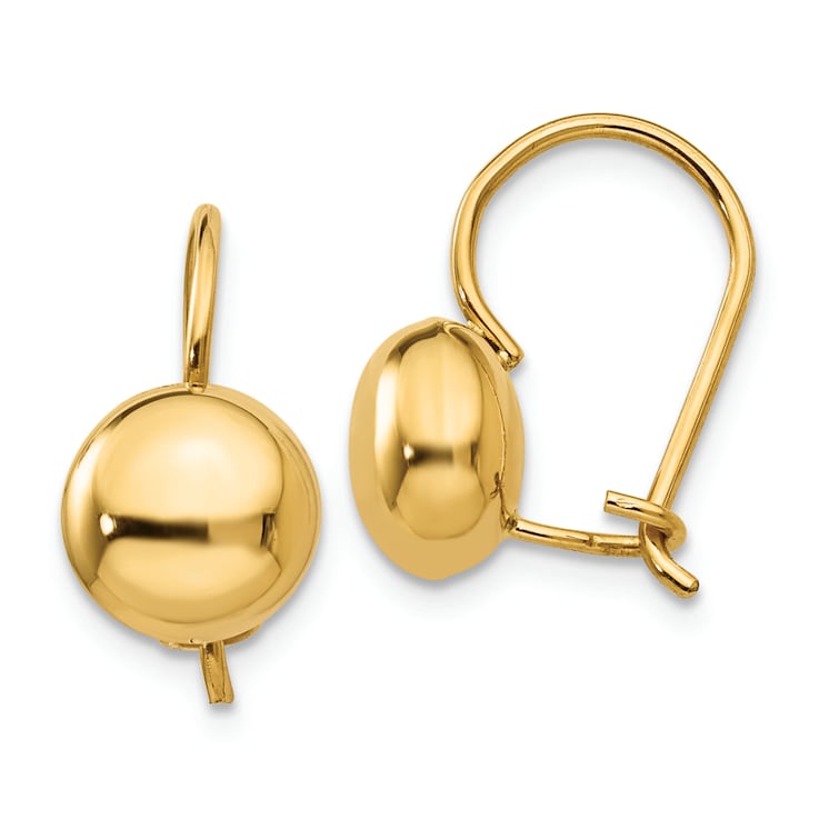 14k Yellow Gold Polished Dangle Earrings