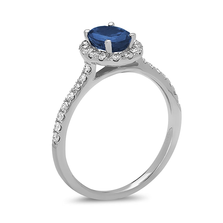 1.20ctw Sapphire and Diamond Engagement Ring in 14k White Gold