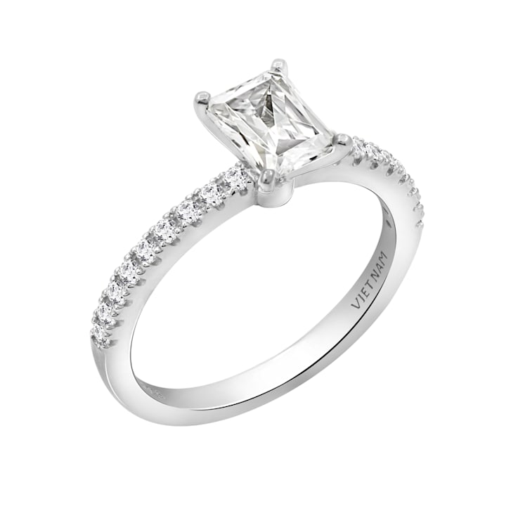 White Cubic Zirconia Platinum Over Sterling Silver Ring 1.27ctw