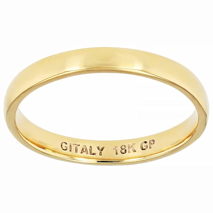 Polished Stackable Band Ring In 18K Gold Over Bronze