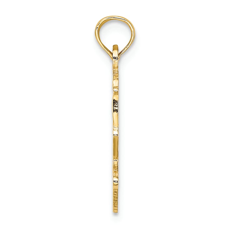 14k Yellow Gold Textured Big Sis in Heart Charm