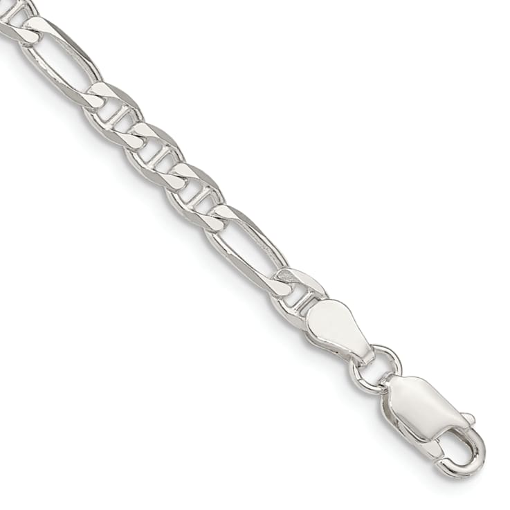 Sterling Silver 3.75mm Figaro Anchor Chain Bracelet