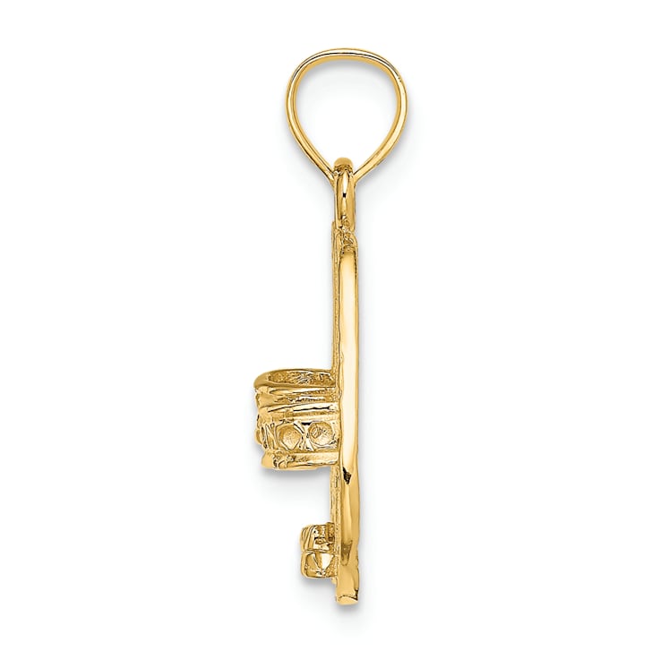 14k Yellow Gold Textured Reversible Bahamas Double Sandals Charm