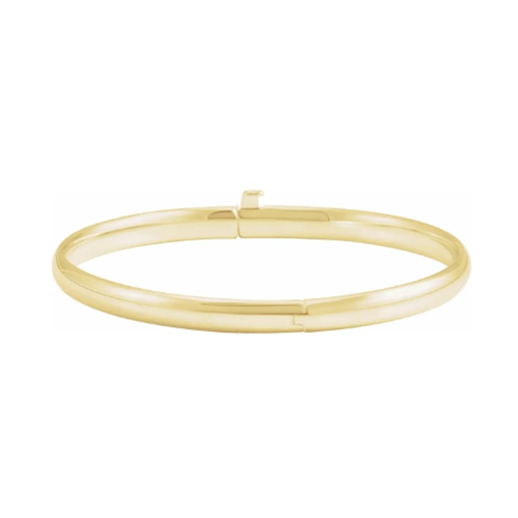 14K Yellow Gold Baby Bangle Bracelet with Snap Box Clasp 5.5 Inches. 12Y0NA