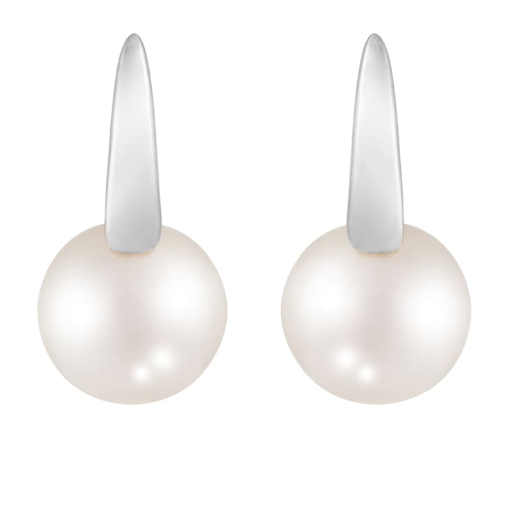White Cultured Freshwater Pearl 14k White Gold Earrings 8-8.5mm