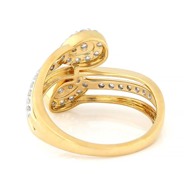 Contemporary Lab-Grown Diamond Bypass Ring In 14K Gold Over Sterling Silver