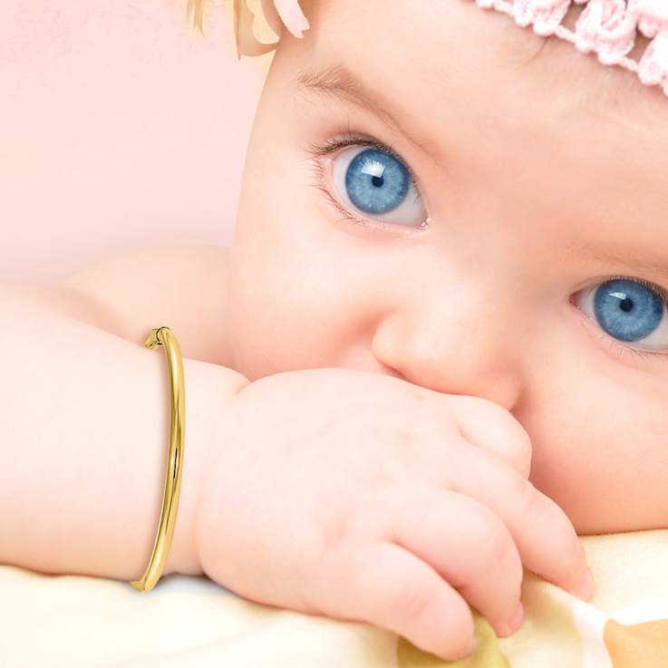 14k Yellow Gold 2.5mm Slip-on Baby Bangle