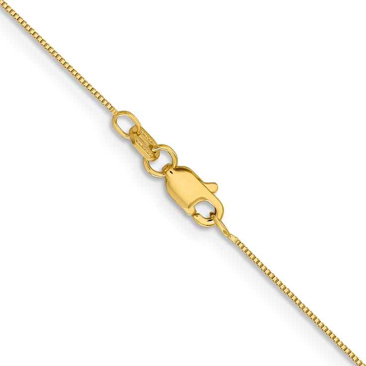14k Yellow Gold 0.5mm Solid Box Link 16 Inch Chain