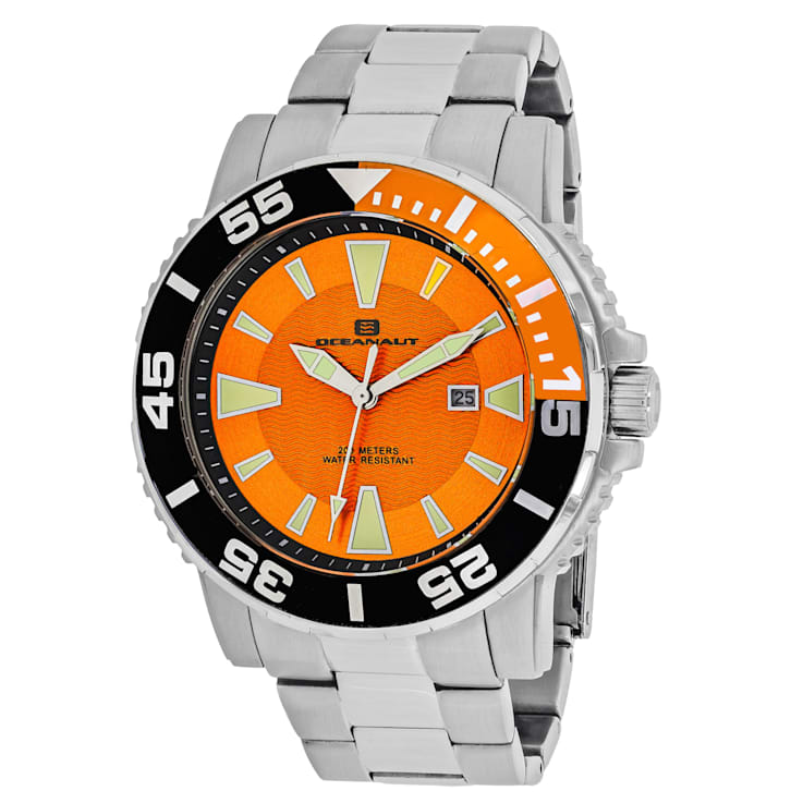 Oceanaut Men's Marletta Orange Dial, Stainless Steel Watch