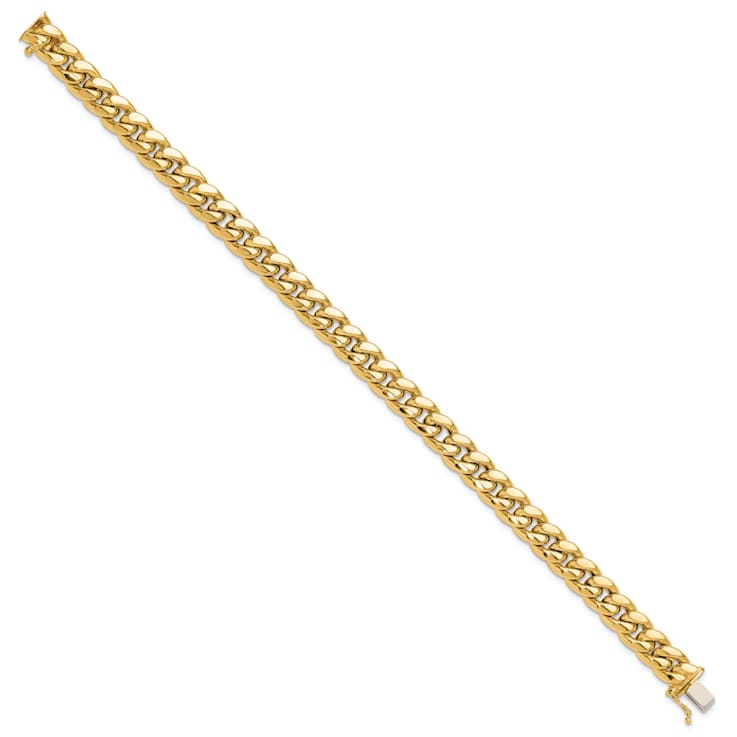 14K Yellow Gold Polished Curb Link Men's Bracelet