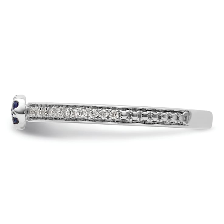 14K White Gold Stackable Expressions Lab Created Sapphire and Diamond
Ring 0.075ctw
